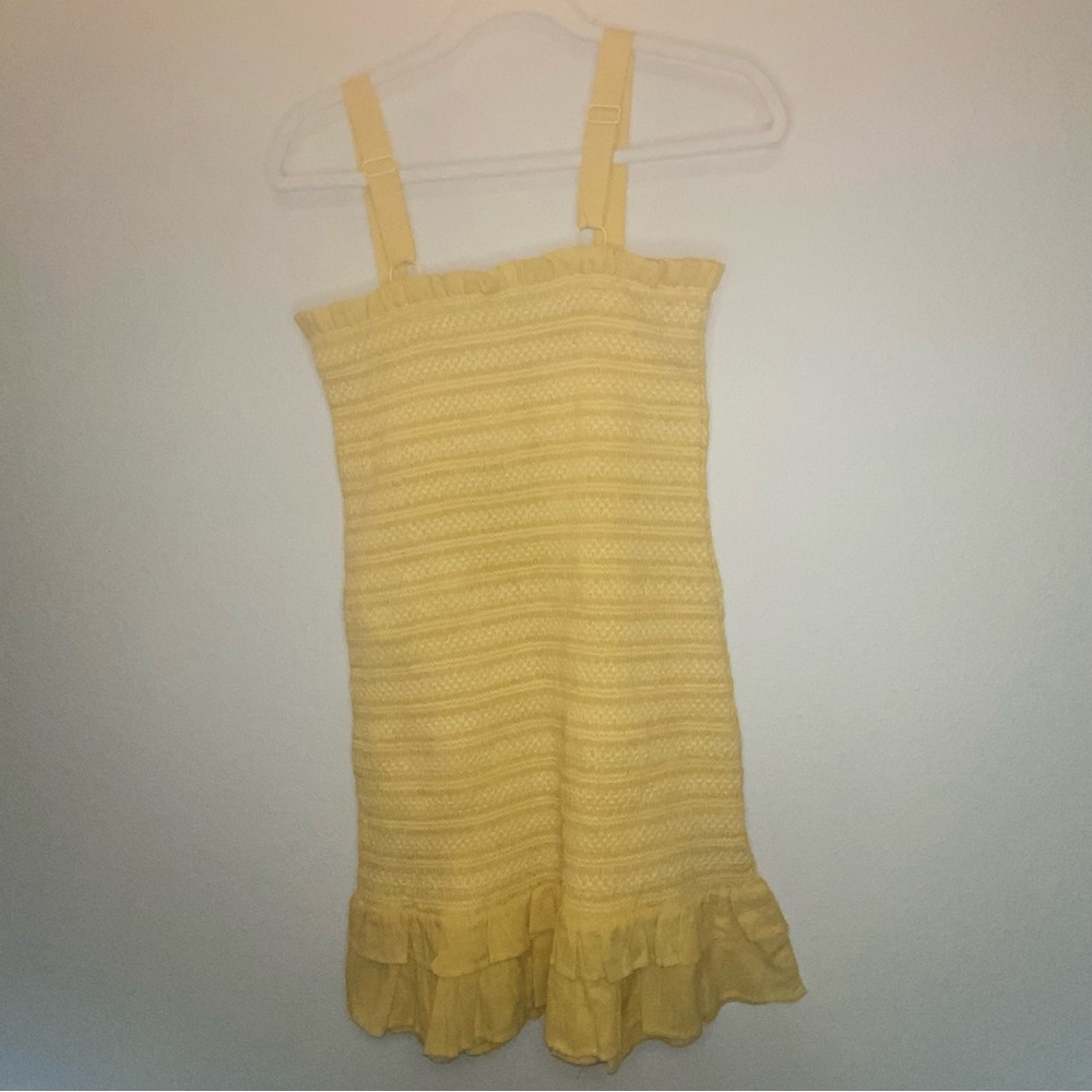🛍4/$20 American Eagle Smocked Ruffle Yellow Sundress
